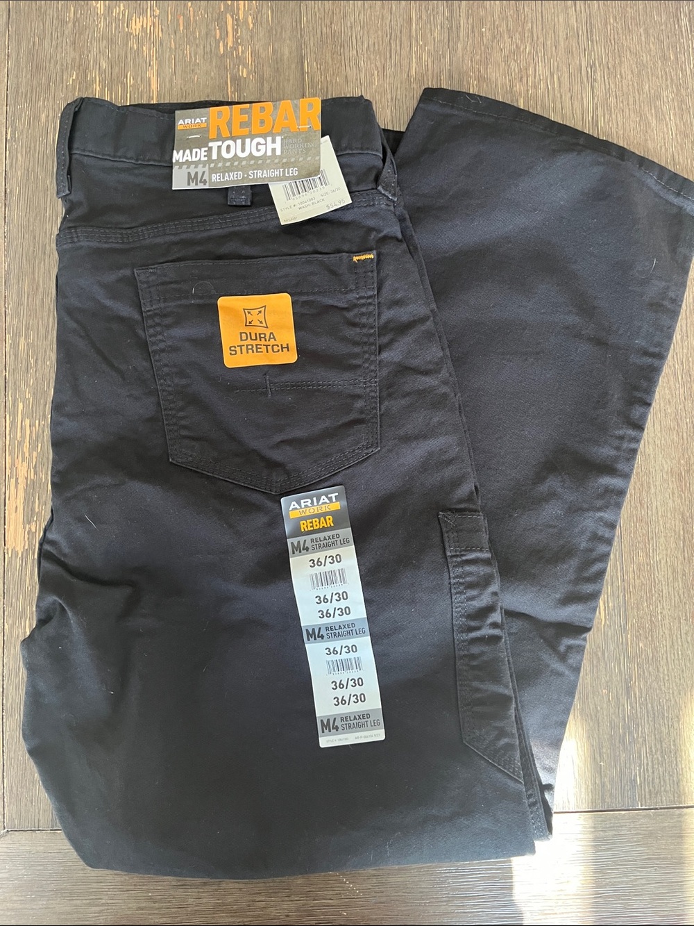 Ariat Black REBAR DuraStretch Work Pants 36/30
